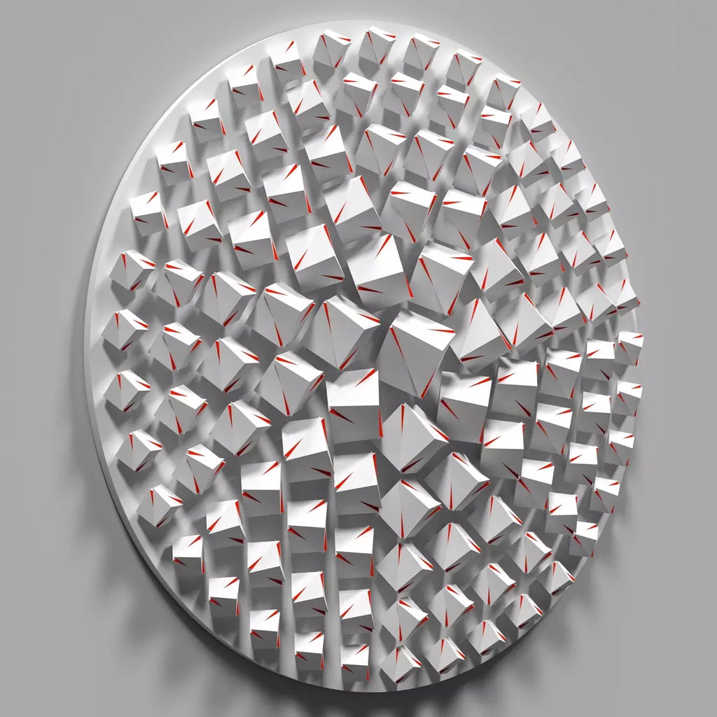 „Hejno“ — Geometrický kubistický nástěnný reliéf