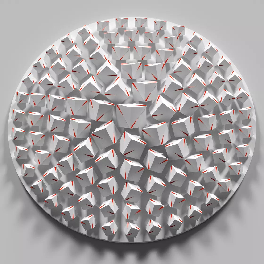 „Hejno“ — Geometrický kubistický nástěnný reliéf