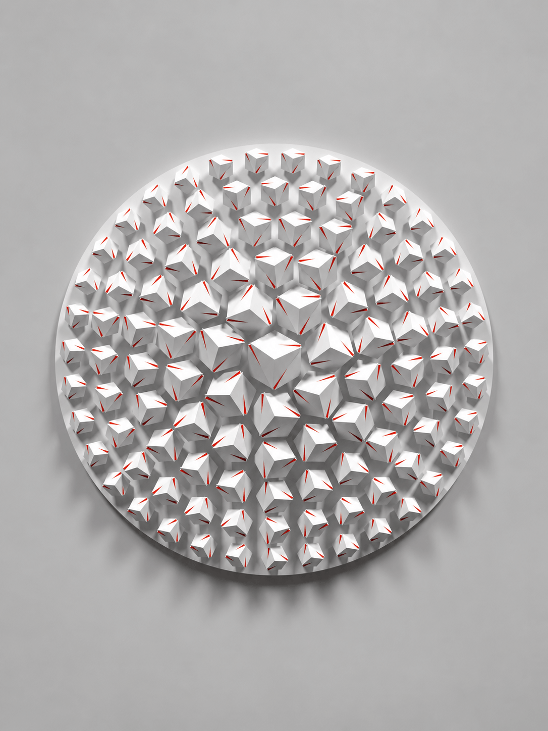 „Hejno“ — Geometrický kubistický nástěnný reliéf